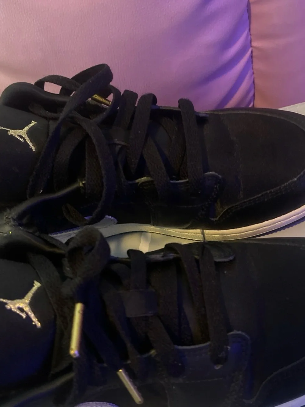 Jordan Black Kids Sneakers with Metallic Accents